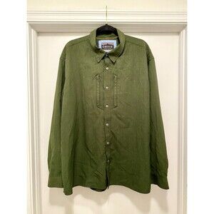 Orvis Shirt Men 2XL XXL Active Fit UPF 50 Green Insect Shield Outdoors Fishing